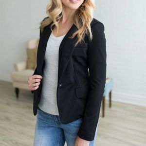 Elbow Patch Black Blazer